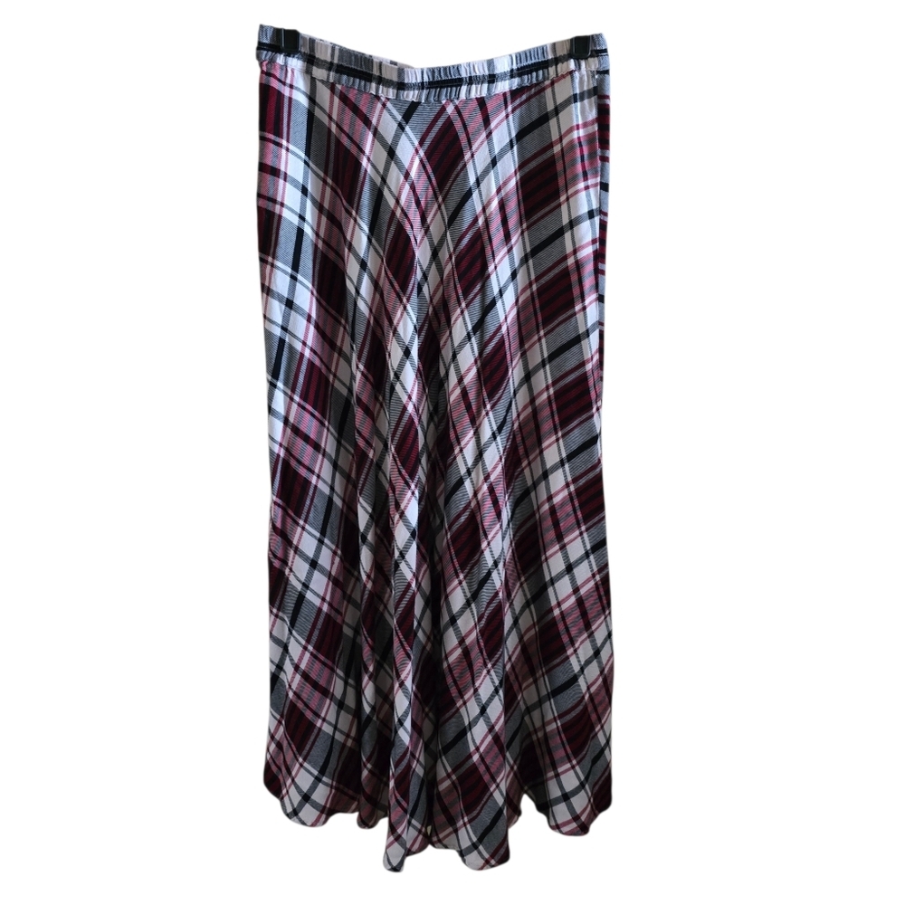 Chaps Plaid Midi Skirt - Dark Academia / Classic Tartan - Size Small - Picture 5 of 11
